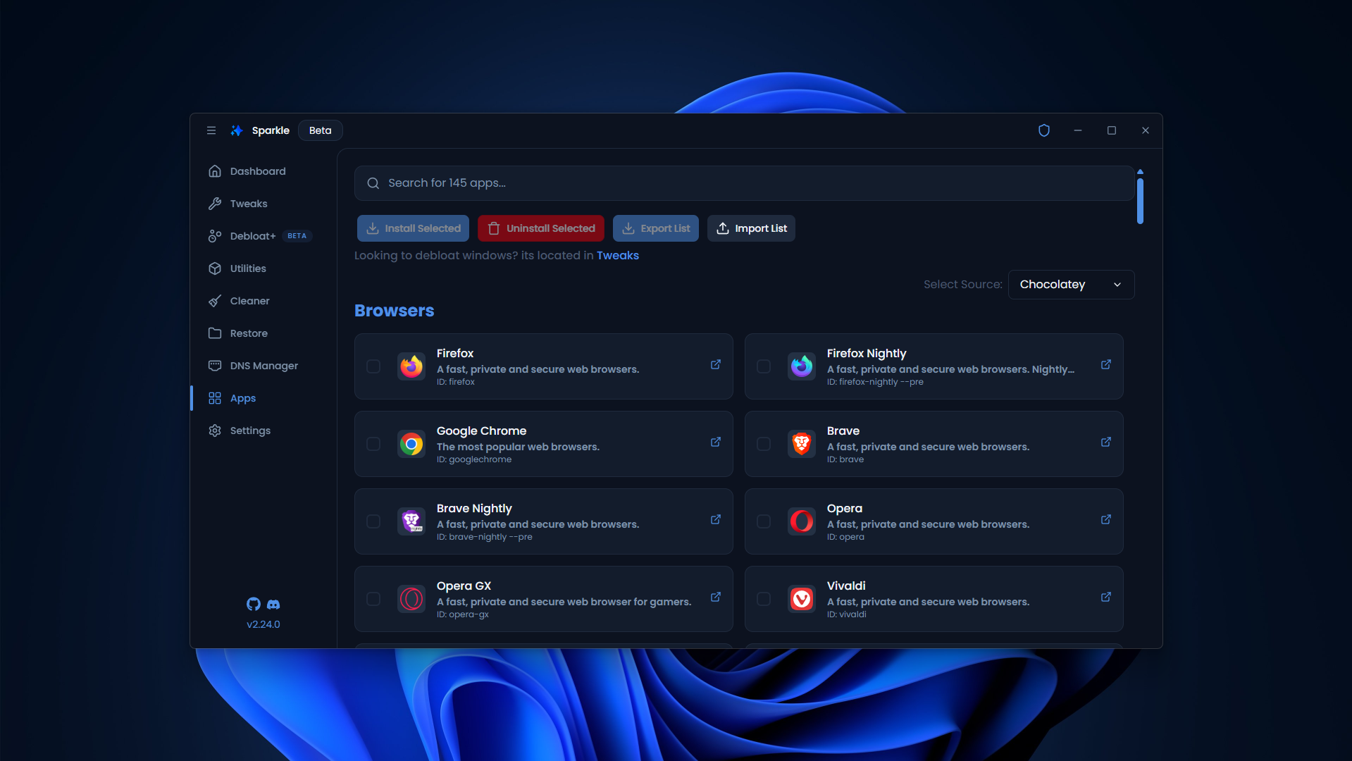 Apps Page