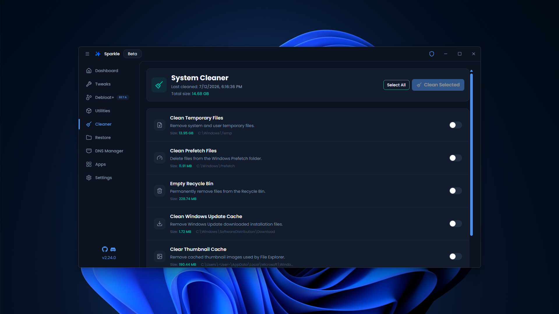Cleaner Page